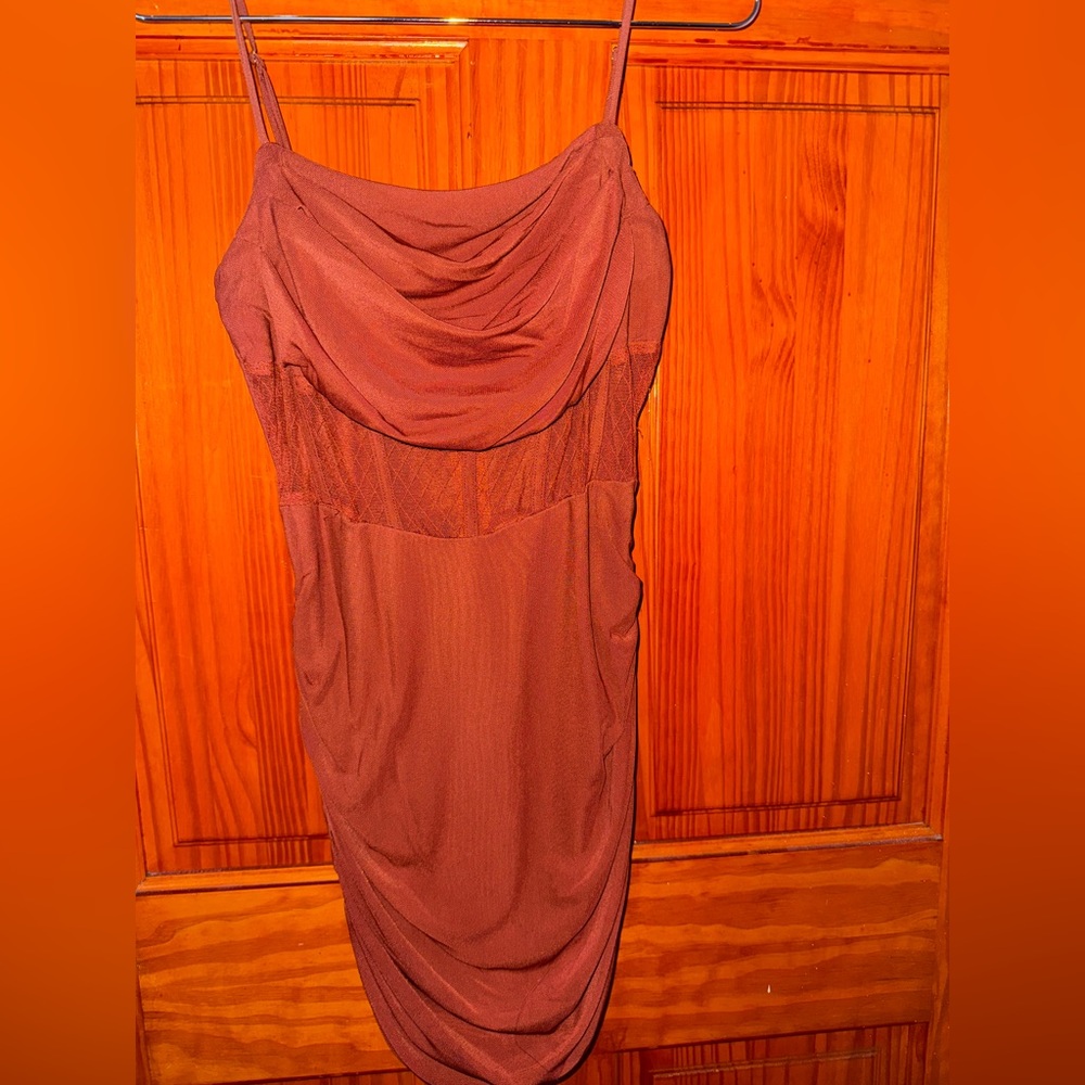 Brown Bodycon mini dress